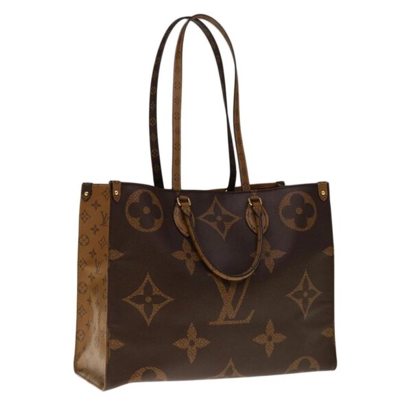 LOUIS VUITTON Monogram Reverse Giant On The Go GM Tote Bag M45320 Auth 65248SAV - Picture 1 of 16
